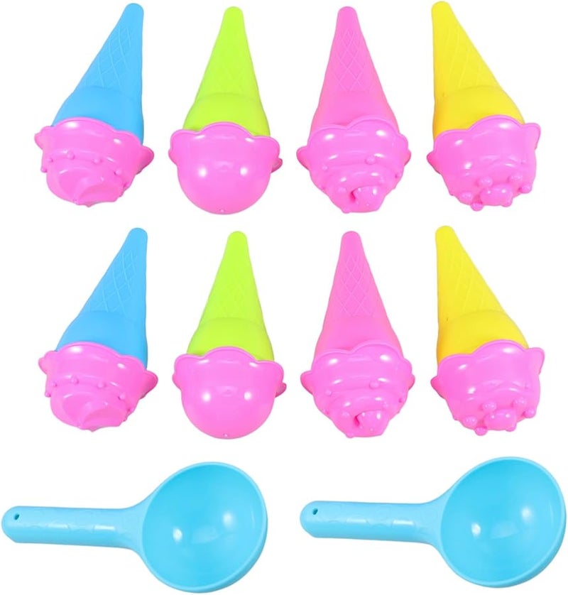 BESPORTBLE Ice Cream Cone Mold Set With Green Yellow Pink Caps Blue Scoops For Sensory Play - Image 1